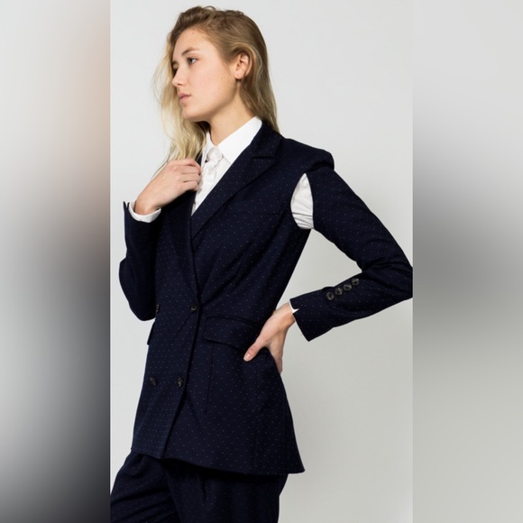 Rachel Comey Jackets & Blazers - Rachel Comey Rupture Blazer Navy Polka Dot Tailored Jacket Size 10